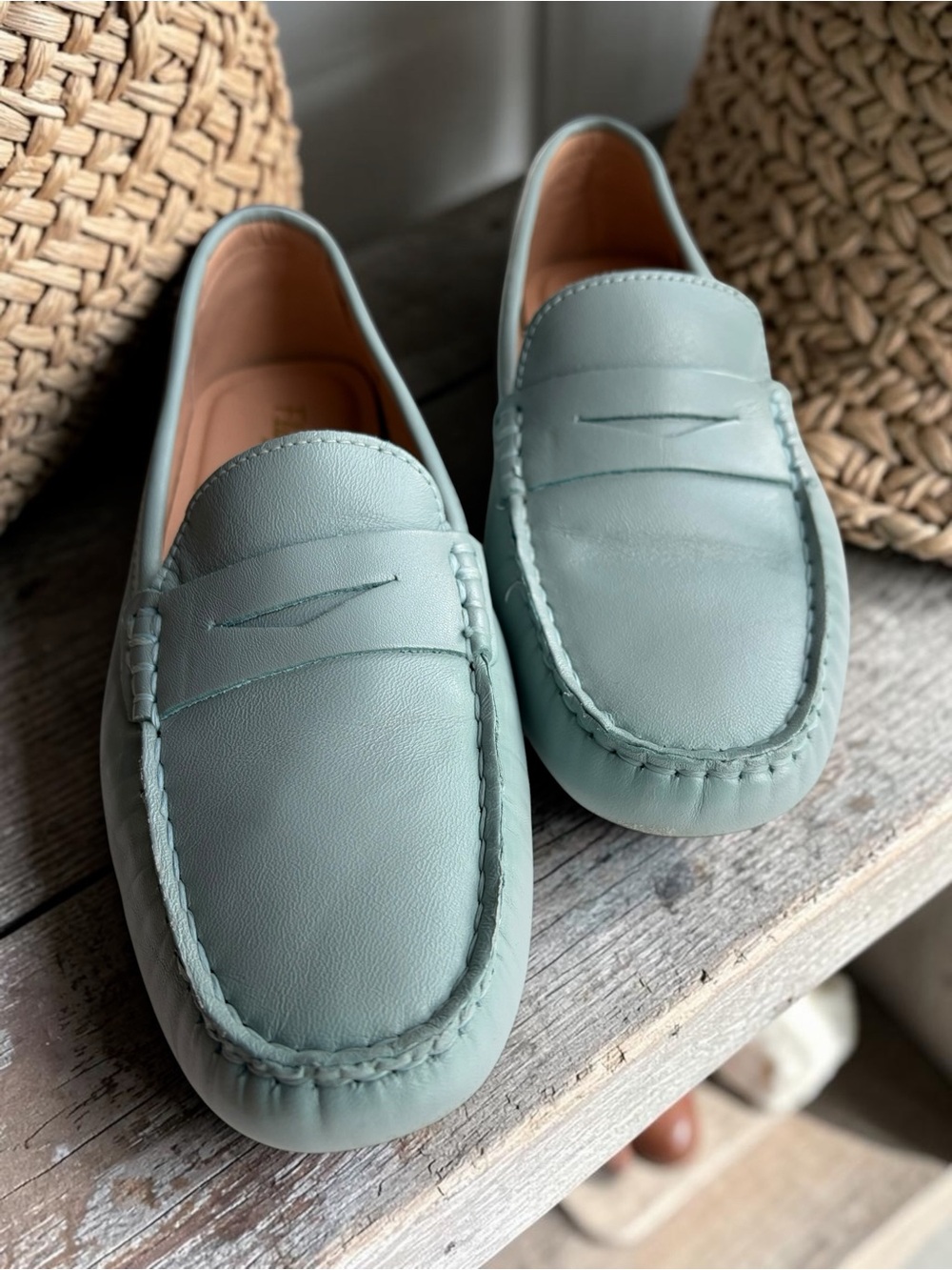 Flag Ltd Morgan Leather Penny Loafers in Tidal Blue Womens - Picture 10 of 16
